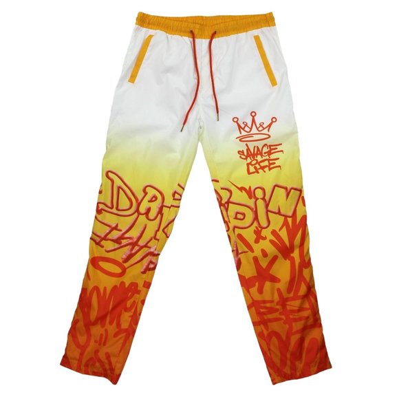 Savage Life Drawstring Graffitti Windbreaker Sports Athletic Pants sz 2XL - Picture 1 of 3